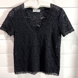 🖤 ROSEMUNDE COPENHAGEN – Black Lace Top – Size M (see measurements)